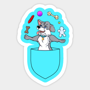 Juggling Pocket Puppy Sticker